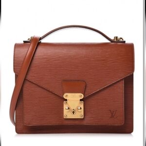 LOUIS VUITTON Epi Monceau Hand Bag Brown